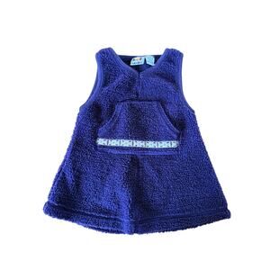 Vintage 90s Peek-A-Babe purple fuzzy fleece infant dress‎